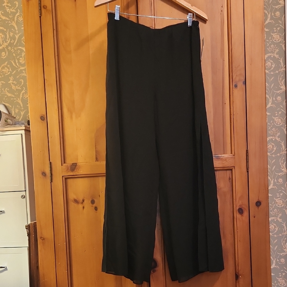 Alex Evenings Black Wide-Leg Pants